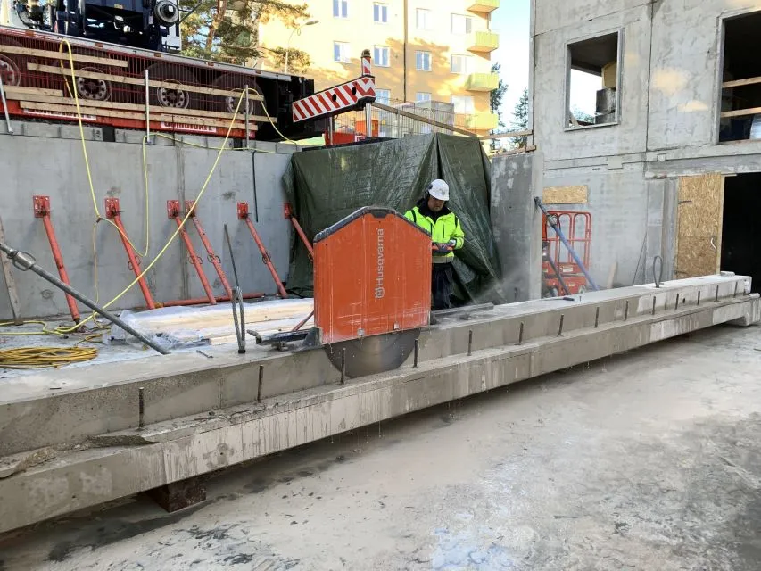 betongsågning av balk