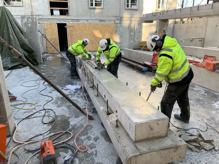 betongbilning i balk