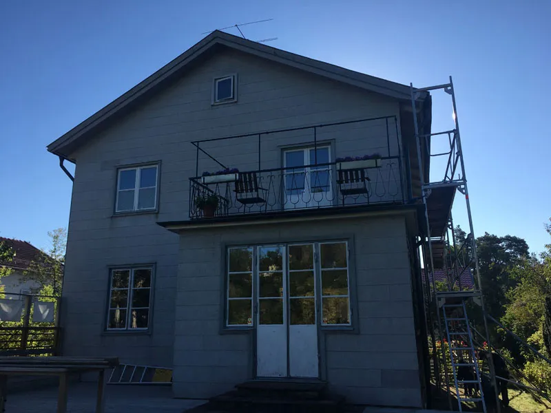rivning av eternitfasad