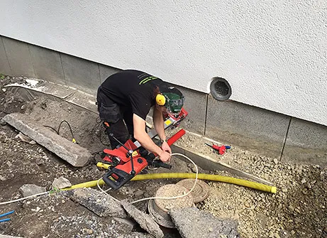 Håltagning i fasad
