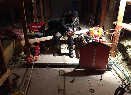 Betongsågning i vindsbjälklag