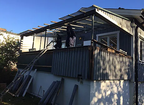 Rivning av veranda