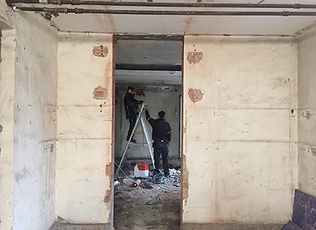 Öppning betongvägg
