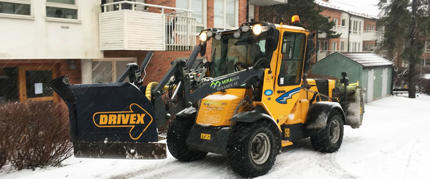 Snöplog i bostadsområde